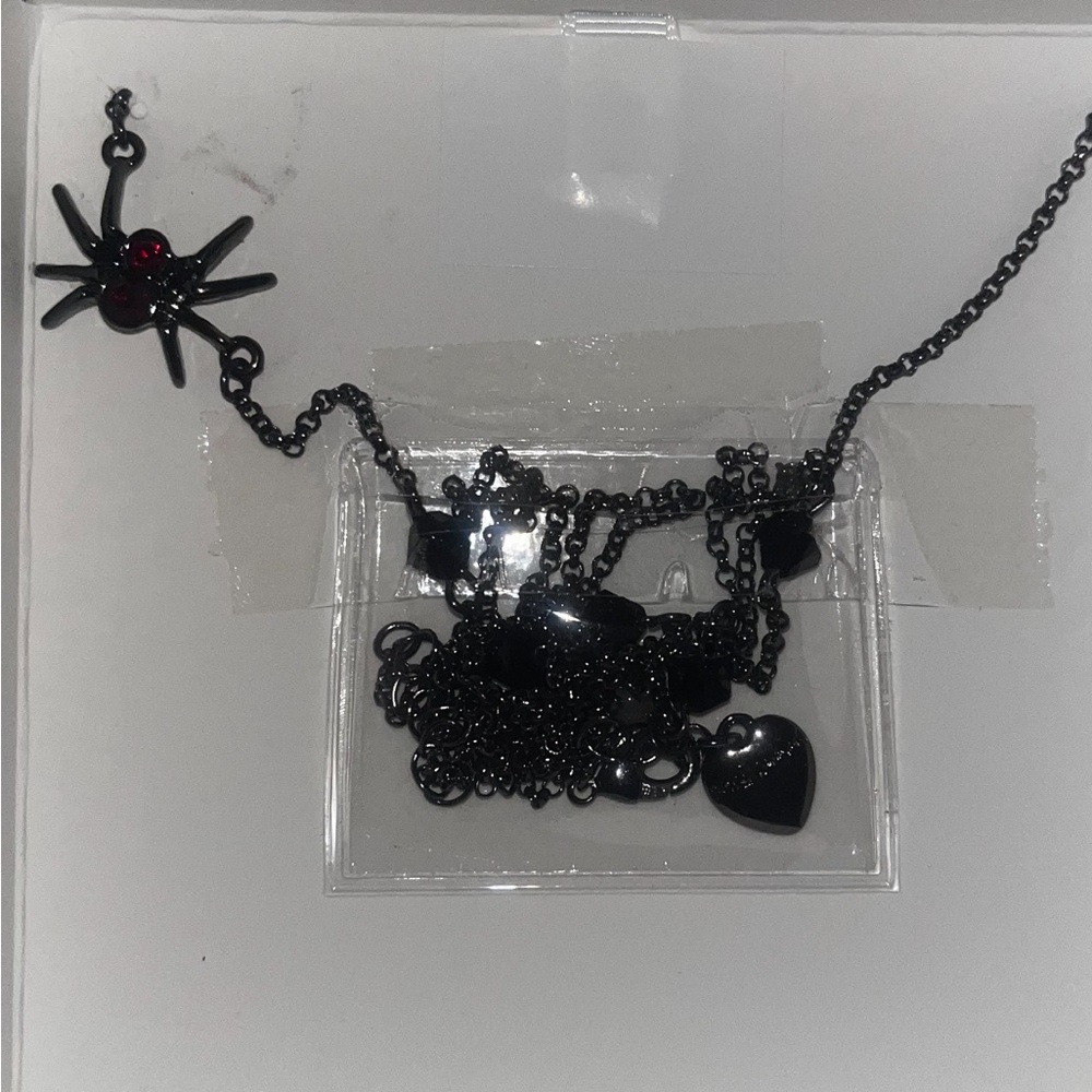 Betsey Johnson Black and Red Spider Necklace - Picture 4 of 8
